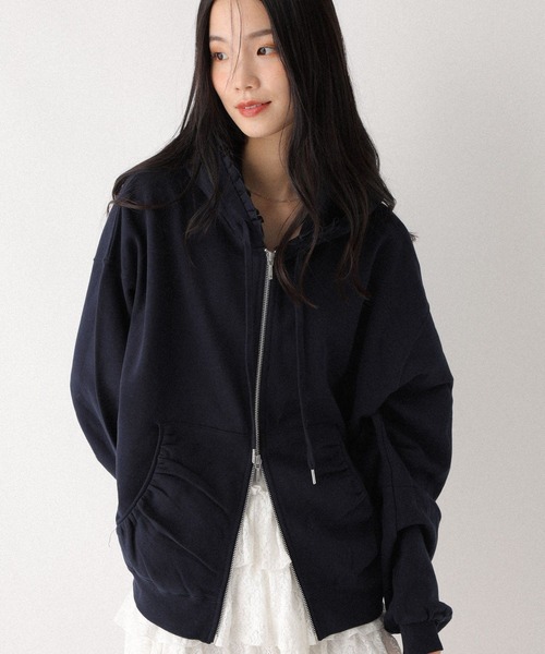 フリルZIPフーディ 599207（パーカー）｜Heather（ヘザー）の