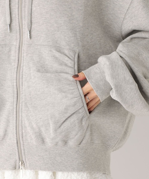 Heather(ヘザー)の「フリルZIPフーディ 599207(パーカー・レディース・ネイビー/オートミール/グレー・FREE)」の10枚目の写真