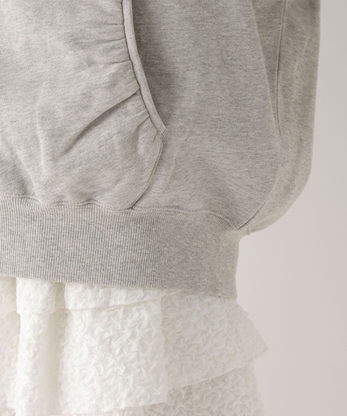 Heather(ヘザー)の「フリルZIPフーディ 599207(パーカー・レディース・ネイビー/オートミール/グレー・FREE)」の11枚目の写真