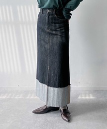 AS KNOW AS plus | ロールアップデニムロングスカート(デニムスカート)