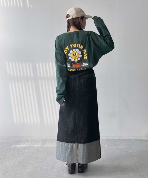 AS KNOW AS plus(アズノゥアズプラス)の「ロールアップデニムロングスカート(デニムスカート・レディース・ブラック/インディゴブルー・マルチサイズ)」の17枚目の写真