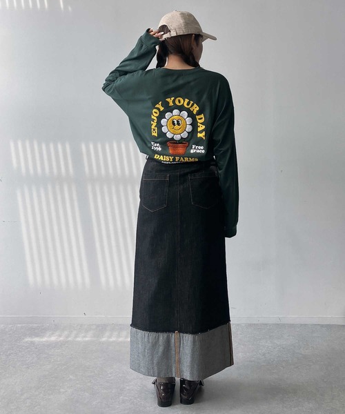 AS KNOW AS plus(アズノゥアズプラス)の「ロールアップデニムロングスカート(デニムスカート・レディース・ブラック/インディゴブルー・マルチサイズ)」の18枚目の写真