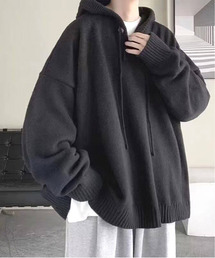 FVLMEN(フルメン)の【FVLMEN】neck button knit pullover parka/ネック ボタン ニット プルオーバー パーカー(パーカー)