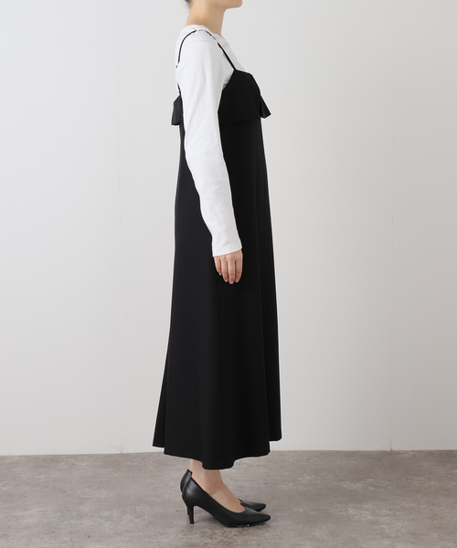 La TOTALITE(ラトータリテ)の「【洗える】ラッフルキャミワンピース(ワンピース・レディース・ブラウン/ブラック・38/36)」の6枚目の写真