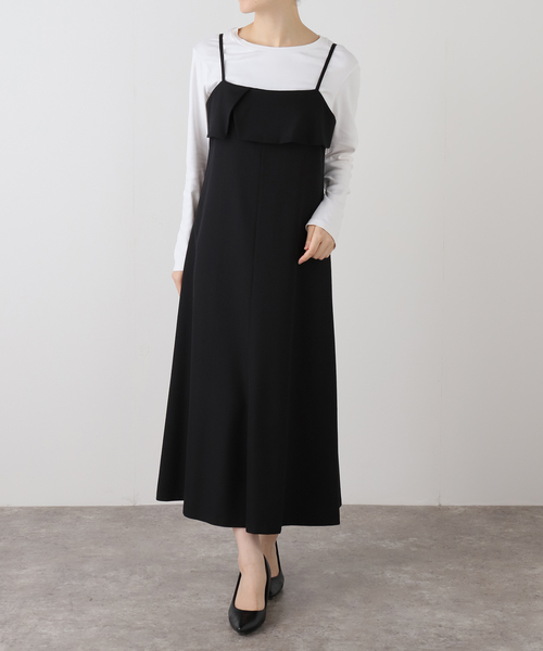 La TOTALITE(ラトータリテ)の「【洗える】ラッフルキャミワンピース(ワンピース・レディース・ブラウン/ブラック・38/36)」の8枚目の写真