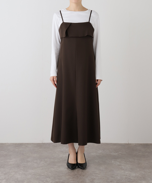 La TOTALITE(ラトータリテ)の「【洗える】ラッフルキャミワンピース(ワンピース・レディース・ブラウン/ブラック・38/36)」の20枚目の写真