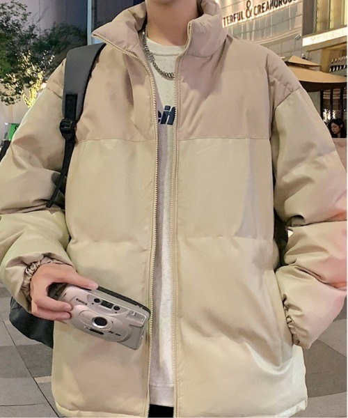 link lot(リンクロット)の「切り替えスタンドネック中綿PUジャケット(ダウンジャケット/コート・メンズ・ベージュ/ホワイト/ブラック・M/L)」の14枚目の写真