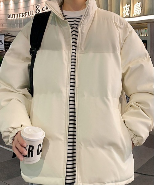 link lot(リンクロット)の「切り替えスタンドネック中綿PUジャケット(ダウンジャケット/コート・メンズ・ベージュ/ホワイト/ブラック・M/L)」の7枚目の写真
