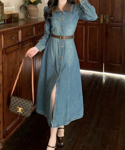 foxeyデニムワンピース襟付き※明日までの出品 ワンピース 襟付きロングデニムワンピース : ZOZOTOWN Yahoo!店 - 通販