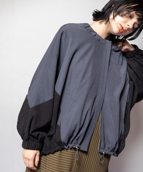 OSMOSIS（オズモーシス）の「ドルマンギャザーブルゾン（ブルゾン・レディース・グレー系その他/ブラック/ベージュ系その他2/ベージュ系その他・ONE SIZE）」の12枚目の写真