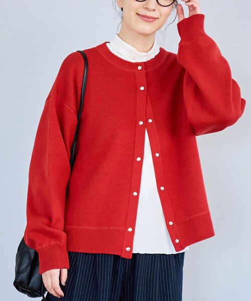 coen(コーエン)の「スウェットライク2wayニットカーディガン(カーディガン/ボレロ・レディース・コバルトブルー/オレンジ/モカ/ライトグレー/ブラック・FREE)」の5枚目の写真