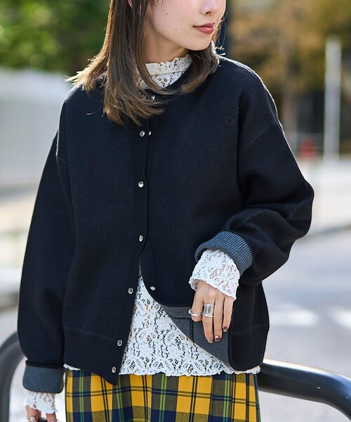 セール】スウェットライク2wayニットカーディガン（カーディガン