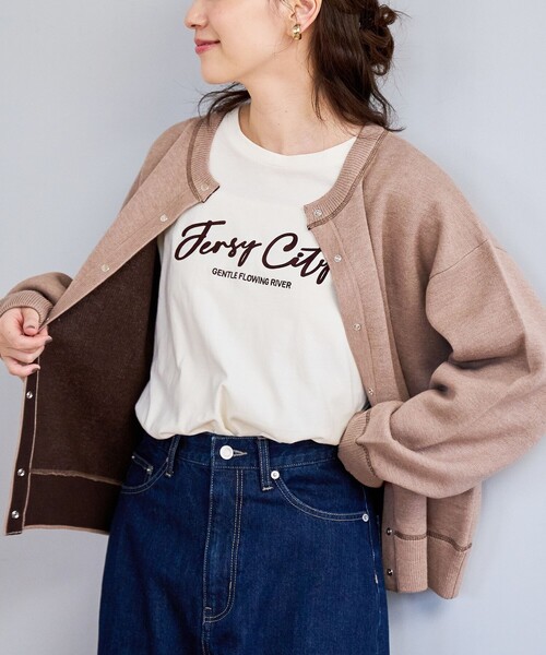 スウェットライク2wayニットカーディガン（カーディガン/ボレロ