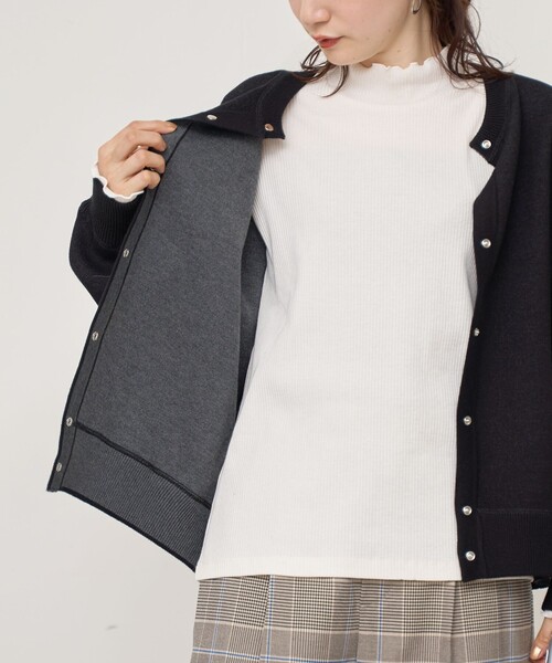 coen(コーエン)の「スウェットライク2wayニットカーディガン(カーディガン/ボレロ・レディース・コバルトブルー/オレンジ/モカ/ライトグレー/ブラック・FREE)」の13枚目の写真