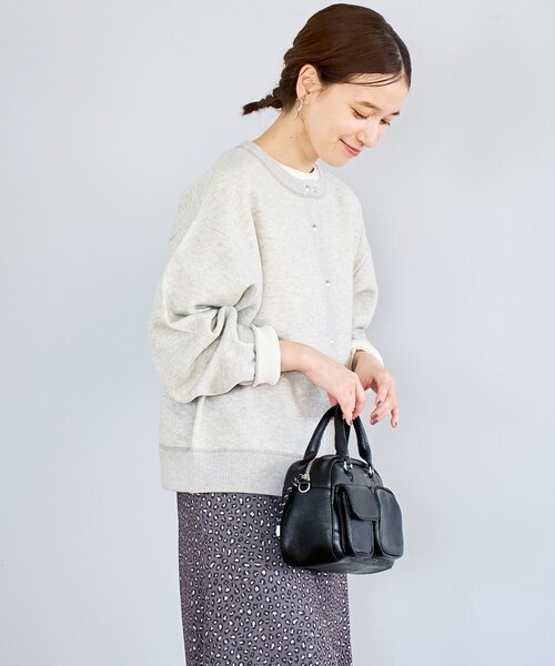 coen(コーエン)の「スウェットライク2wayニットカーディガン(カーディガン/ボレロ・レディース・コバルトブルー/オレンジ/モカ/ライトグレー/ブラック・FREE)」の16枚目の写真