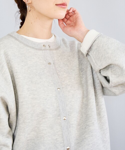 coen(コーエン)の「スウェットライク2wayニットカーディガン(カーディガン/ボレロ・レディース・コバルトブルー/オレンジ/モカ/ライトグレー/ブラック・FREE)」の1枚目の写真