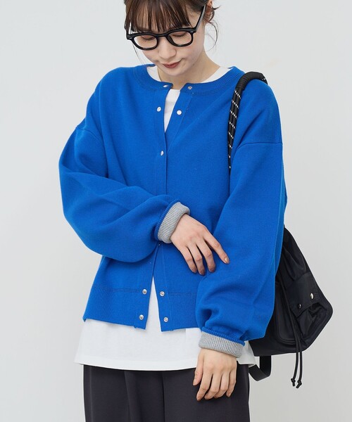 coen(コーエン)の「スウェットライク2wayニットカーディガン(カーディガン/ボレロ・レディース・コバルトブルー/オレンジ/モカ/ライトグレー/ブラック・FREE)」の7枚目の写真