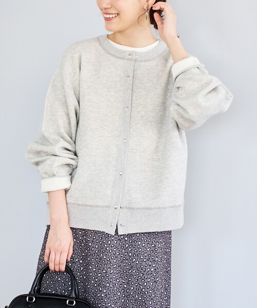 coen(コーエン)の「スウェットライク2wayニットカーディガン(カーディガン/ボレロ・レディース・コバルトブルー/オレンジ/モカ/ライトグレー/ブラック・FREE)」の6枚目の写真