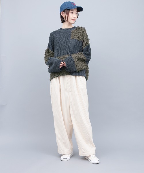 チチカカ（チチカカ）の「ループフリンジニットプルオーバー（ニット/セーター・レディース・グリーン/ライトブルー/チャコールグレー・FREE）」の4枚目の写真