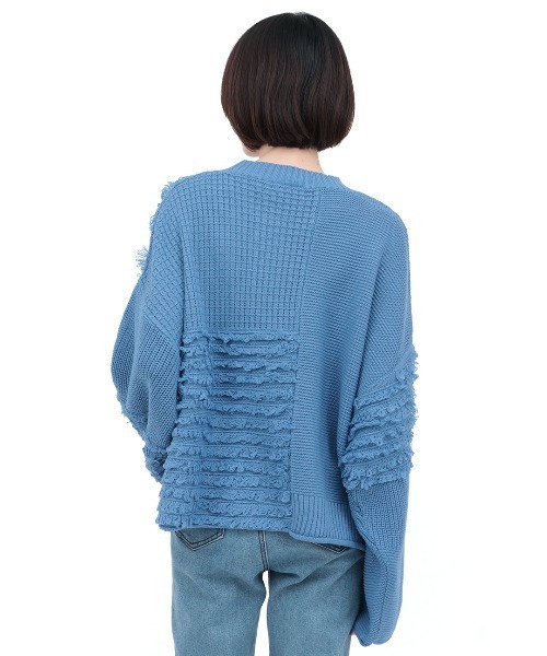 チチカカ（チチカカ）の「ループフリンジニットプルオーバー（ニット/セーター・レディース・グリーン/ライトブルー/チャコールグレー・FREE）」の11枚目の写真