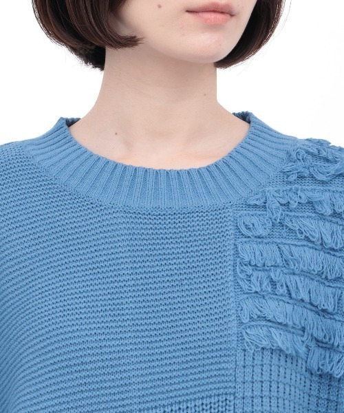 チチカカ（チチカカ）の「ループフリンジニットプルオーバー（ニット/セーター・レディース・グリーン/ライトブルー/チャコールグレー・FREE）」の12枚目の写真