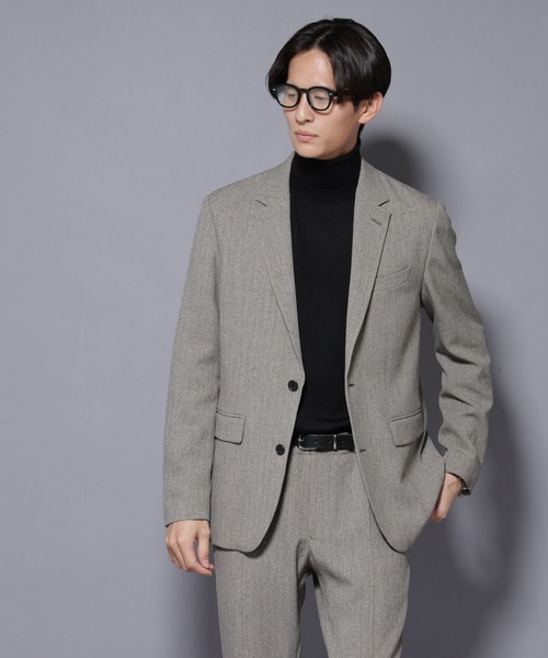 セール】｢N JACKET BASIC｣ 洗えるMIXツイードストレッチジャケット