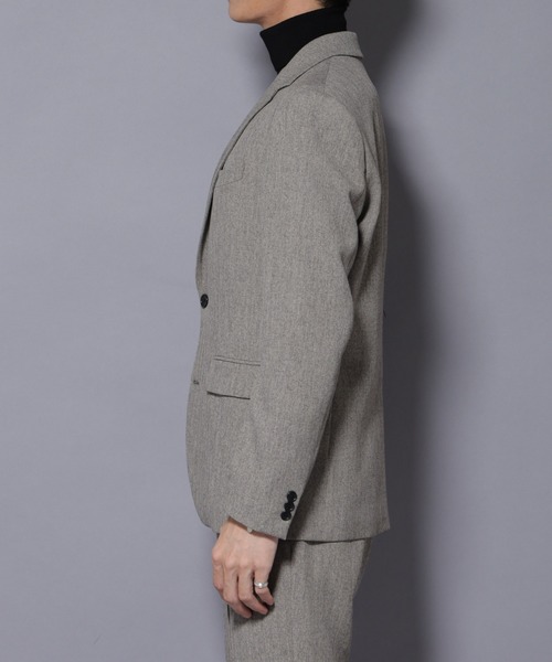 N JACKET BASIC｣ 洗えるMIXツイードストレッチジャケット(セットアップ