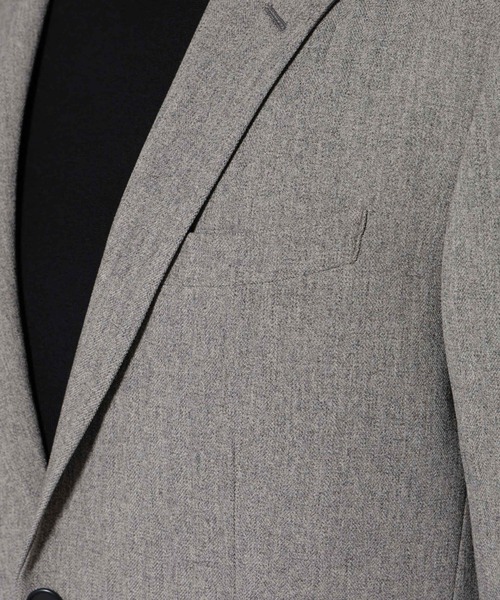 NANO universe（ナノユニバース）の「｢N JACKET BASIC｣ 洗えるMIXツイードストレッチジャケット(セットアップ可)（セットアップ・メンズ・グレイッシュベージュ/ベージュ系その他4・S/M/L）」の8枚目の写真