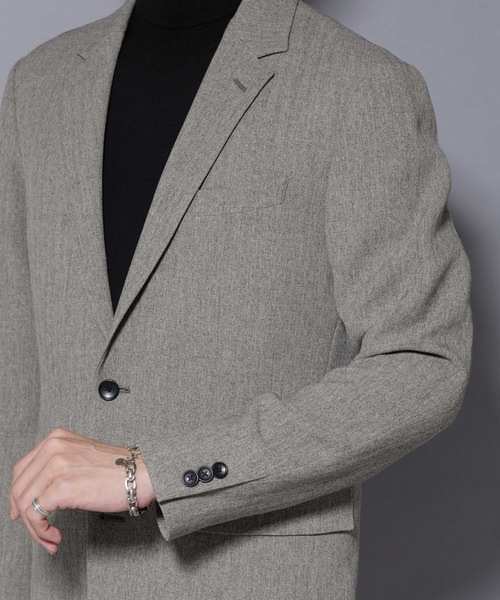 N JACKET BASIC｣ 洗えるMIXツイードストレッチジャケット(セットアップ