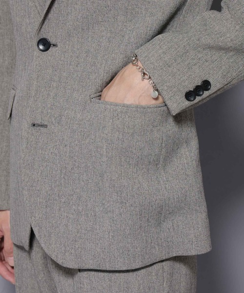 NANO universe（ナノユニバース）の「｢N JACKET BASIC｣ 洗えるMIXツイードストレッチジャケット(セットアップ可)（セットアップ・メンズ・グレイッシュベージュ/ベージュ系その他4・S/M/L）」の5枚目の写真