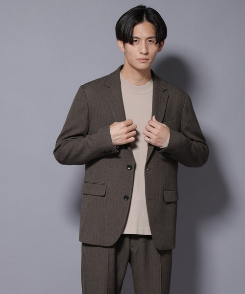 N JACKET BASIC｣ 洗えるMIXツイードストレッチジャケット(セットアップ