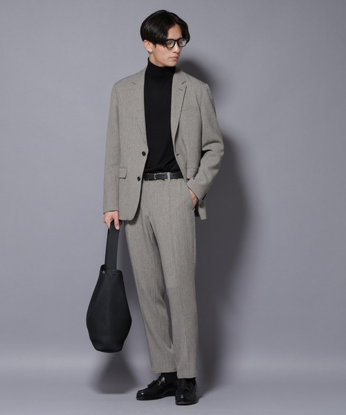 NANO universe（ナノユニバース）の「｢N JACKET BASIC｣ 洗えるMIXツイードストレッチジャケット(セットアップ可)（セットアップ・メンズ・グレイッシュベージュ/ベージュ系その他4・S/M/L）」の4枚目の写真