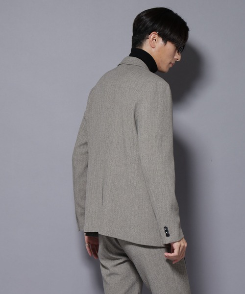 セール】｢N JACKET BASIC｣ 洗えるMIXツイードストレッチジャケット