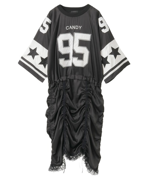 Candy Stripper(キャンディストリッパー)の「NUMBERING SATIN ワンピース(ワンピース・レディース・ブラック/グレー/レッド・FREE)」の2枚目の写真