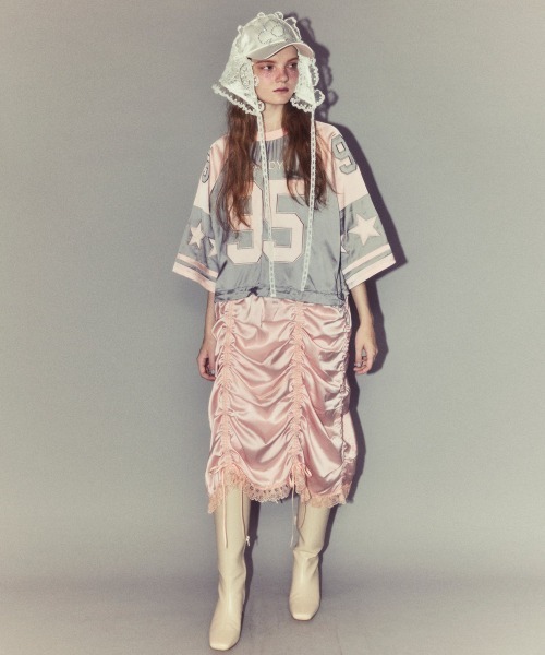 Candy Stripper(キャンディストリッパー)の「NUMBERING SATIN ワンピース(ワンピース・レディース・ブラック/グレー/レッド・FREE)」の5枚目の写真