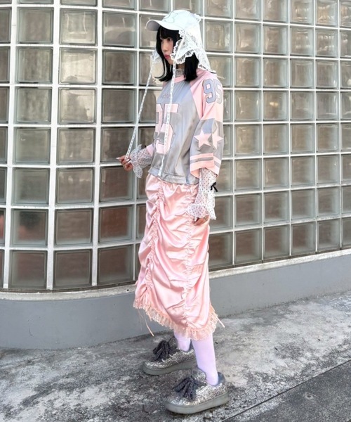 Candy Stripper(キャンディストリッパー)の「NUMBERING SATIN ワンピース(ワンピース・レディース・ブラック/グレー/レッド・FREE)」の16枚目の写真