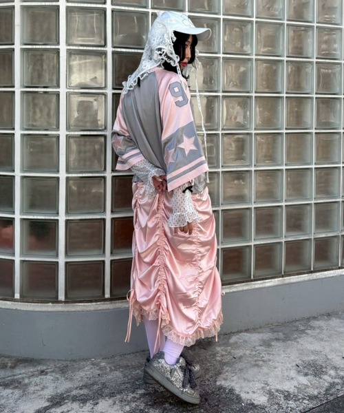 Candy Stripper(キャンディストリッパー)の「NUMBERING SATIN ワンピース(ワンピース・レディース・ブラック/グレー/レッド・FREE)」の17枚目の写真