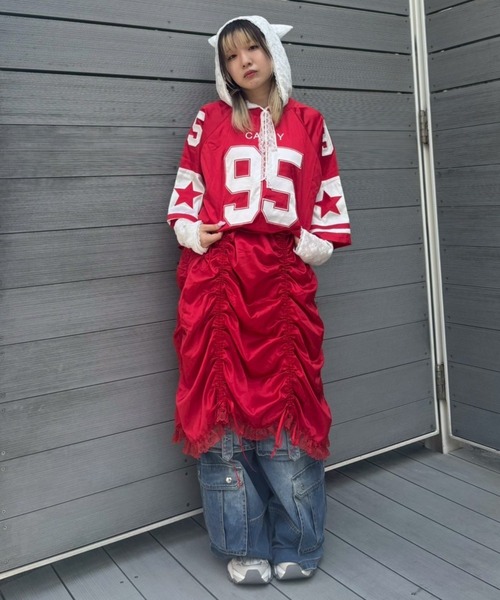 Candy Stripper(キャンディストリッパー)の「NUMBERING SATIN ワンピース(ワンピース・レディース・ブラック/グレー/レッド・FREE)」の11枚目の写真