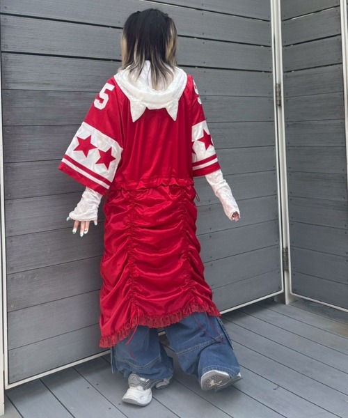 Candy Stripper(キャンディストリッパー)の「NUMBERING SATIN ワンピース(ワンピース・レディース・ブラック/グレー/レッド・FREE)」の14枚目の写真