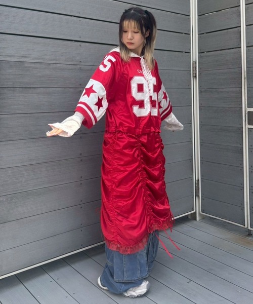 Candy Stripper(キャンディストリッパー)の「NUMBERING SATIN ワンピース(ワンピース・レディース・ブラック/グレー/レッド・FREE)」の10枚目の写真