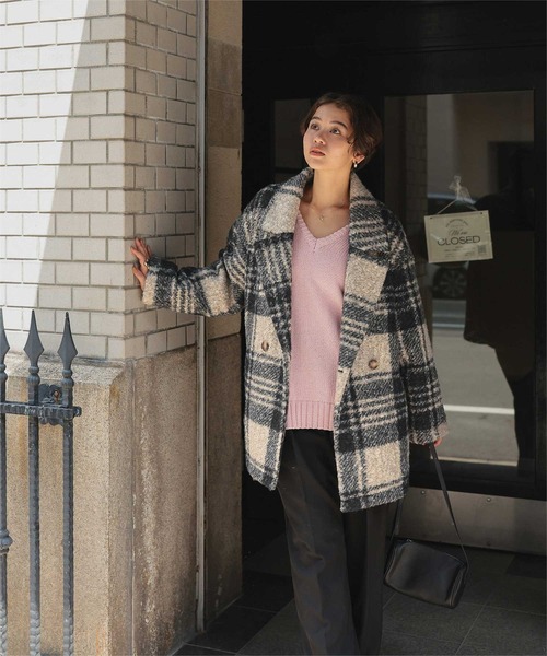 titivate（ティティベイト）の「チェック柄テーラードジャケット（テーラードジャケット・レディース・ブラック/モカ・M）」の16枚目の写真