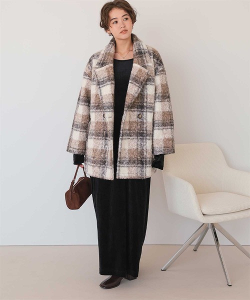 titivate（ティティベイト）の「チェック柄テーラードジャケット（テーラードジャケット・レディース・ブラック/モカ・M）」の9枚目の写真