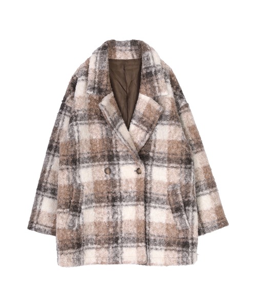 titivate（ティティベイト）の「チェック柄テーラードジャケット（テーラードジャケット・レディース・ブラック/モカ・M）」の3枚目の写真