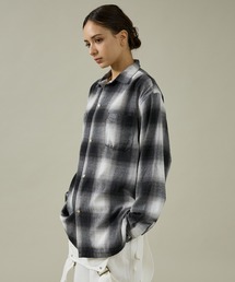 Towncraft 長袖シャツ ブラック・ホワイトチェック TOWNCRAFT シャツ / タウンクラフト WOOL CHECK LOOP COLLAR