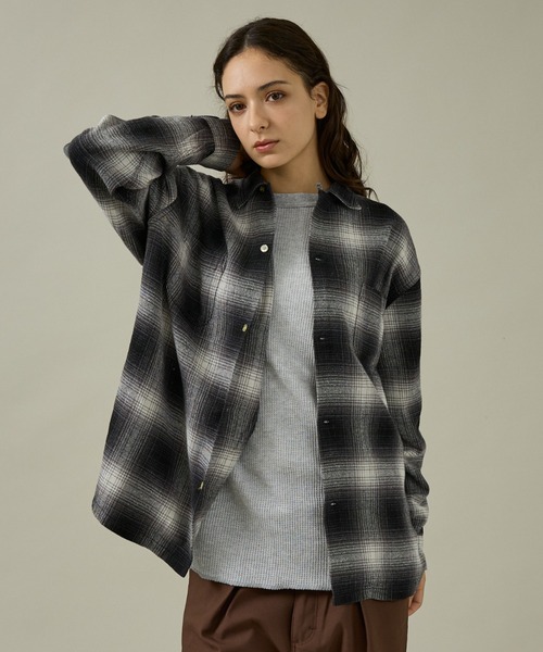 TOWNCRAFT（タウンクラフト）の「【TOWNCRAFT / タウンクラフト】60S NEL SHIRTS / ネルシャツ/オンブレーチェックシャツ（シャツ/ブラウス・メンズ・オフホワイト/ブルー/ホワイト/ブラウン・M/L）」の3枚目の写真