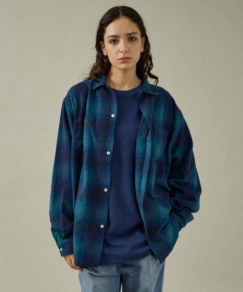 TOWNCRAFT（タウンクラフト）の「【TOWNCRAFT / タウンクラフト】60S NEL SHIRTS / ネルシャツ/オンブレーチェックシャツ（シャツ/ブラウス・メンズ・オフホワイト/ブルー/ホワイト/ブラウン・M/L）」の4枚目の写真