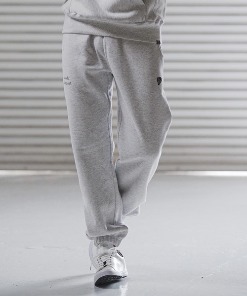 1minute 1second(ワンミニットワンセカンド)の「mp14224-12oz heavy weight pants with cursive embroidery イージーパンツ(1M25F270)(スウェットパンツ・メンズ・アッシュ/ブラック・XL/L/M)」の5枚目の写真
