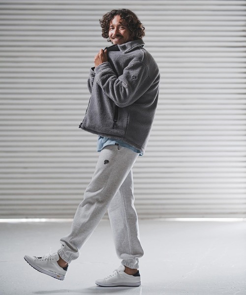 1minute 1second(ワンミニットワンセカンド)の「mp14224-12oz heavy weight pants with cursive embroidery イージーパンツ(1M25F270)(スウェットパンツ・メンズ・アッシュ/ブラック・XL/L/M)」の7枚目の写真