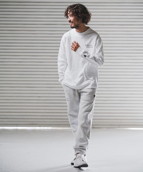 1minute 1second(ワンミニットワンセカンド)の「mp14224-12oz heavy weight pants with cursive embroidery イージーパンツ(1M25F270)(スウェットパンツ・メンズ・アッシュ/ブラック・XL/L/M)」の9枚目の写真
