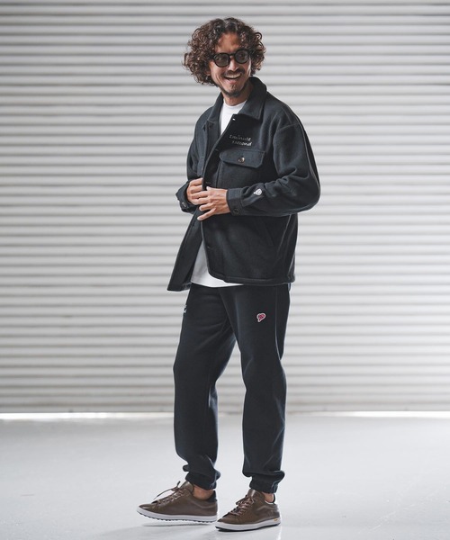 1minute 1second(ワンミニットワンセカンド)の「mp14224-12oz heavy weight pants with cursive embroidery イージーパンツ(1M25F270)(スウェットパンツ・メンズ・アッシュ/ブラック・XL/L/M)」の17枚目の写真